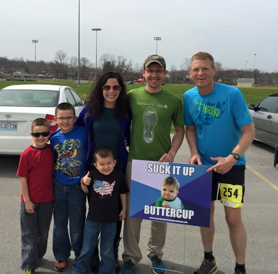 Encouraging our friend Eric Strand at his 24 hour race in Cape Girardeau, Missouri.