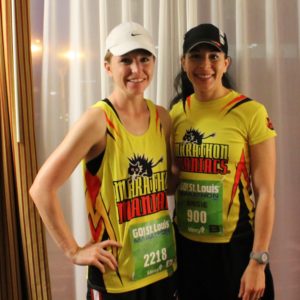 I shared a hotel room with Danielle (left) at the 2013 Go! St. Louis Marathon
