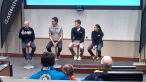 From right to left: Desi Davila, Josh Cox, Scott Jurek, and some dude who works at Garmin