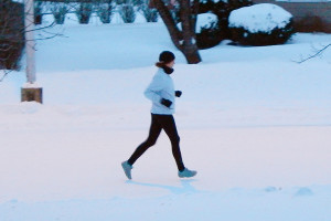 running in the snow