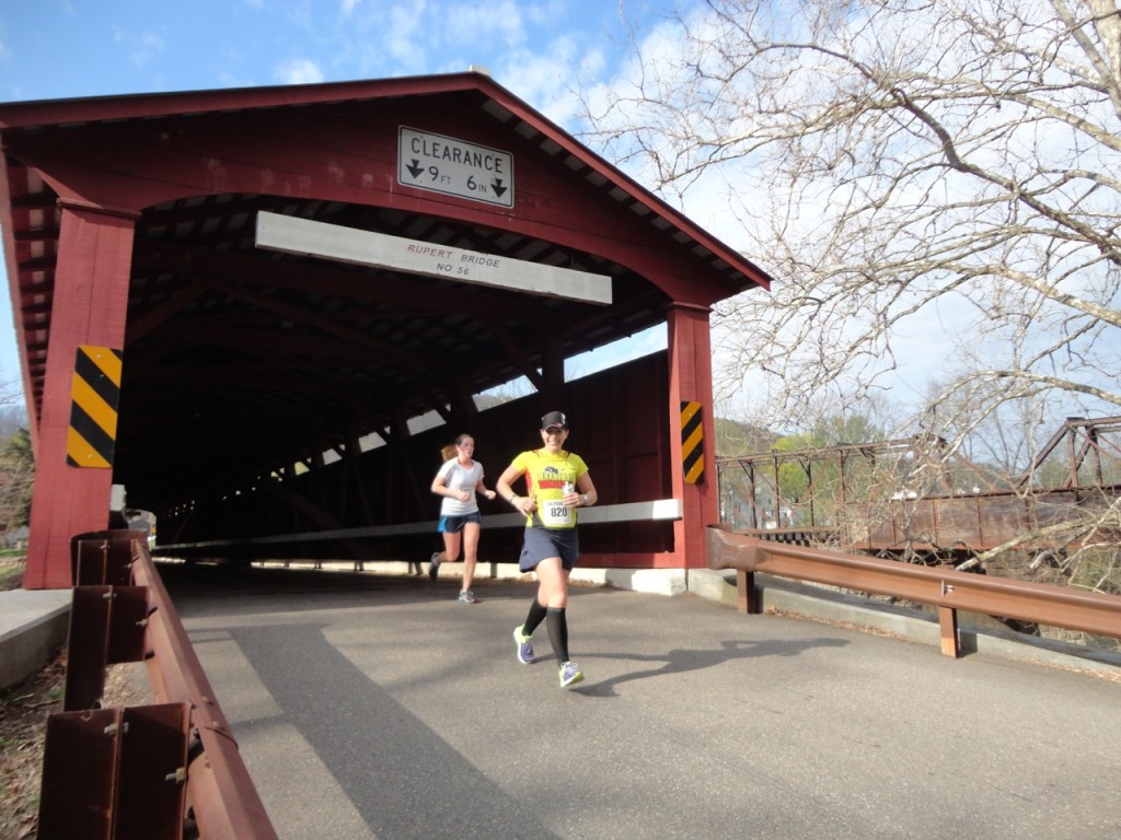 Running across the Rupert Covered Bridge