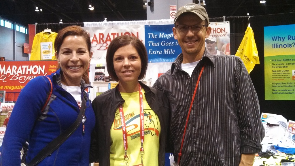 Angie and Trevor with Kelly Nykaza from Marathon & Beyond
