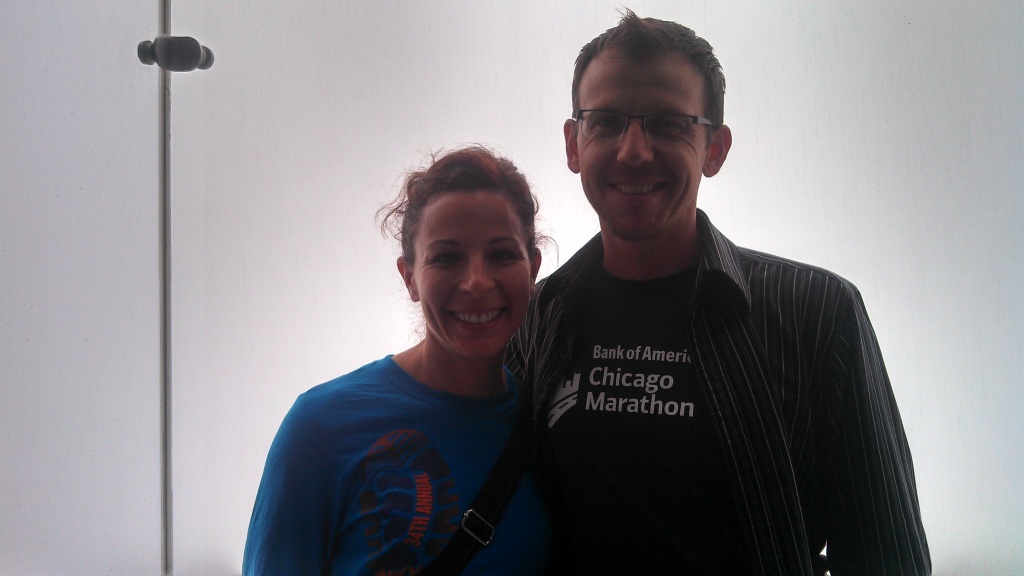 Angie and Trev on the Sky Deck of Willis Tower Visibility zero :(