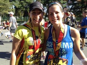 My sister Autum and I near the finish line