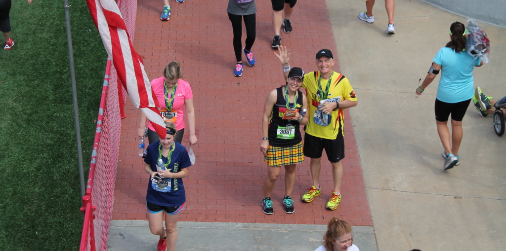 The highlight of the day was being able to see my coaching client Pat McCain finish his first sub-4:00 marathon with an awesome PR!