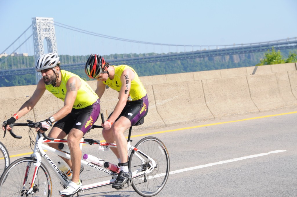 on bike bridge in background