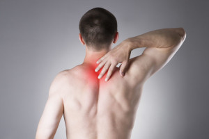 Man with backache. Pain in the human body