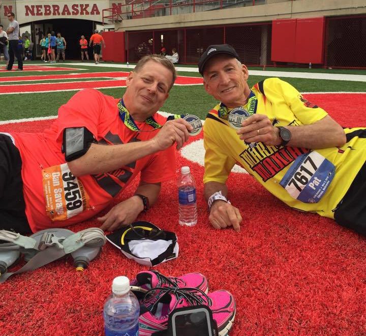 Pat McCain and I at the Finish of the Lincoln Marathon