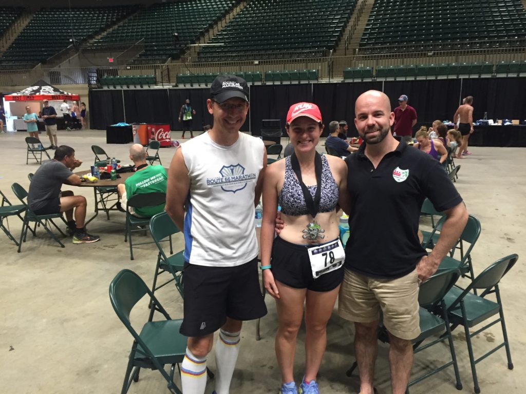 With Academy member Emily and her husband Even.  She completed the full marathon looking strong!