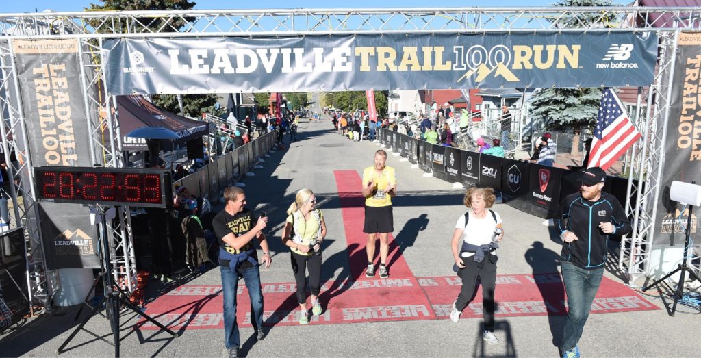 At the Leadville 100 finish line