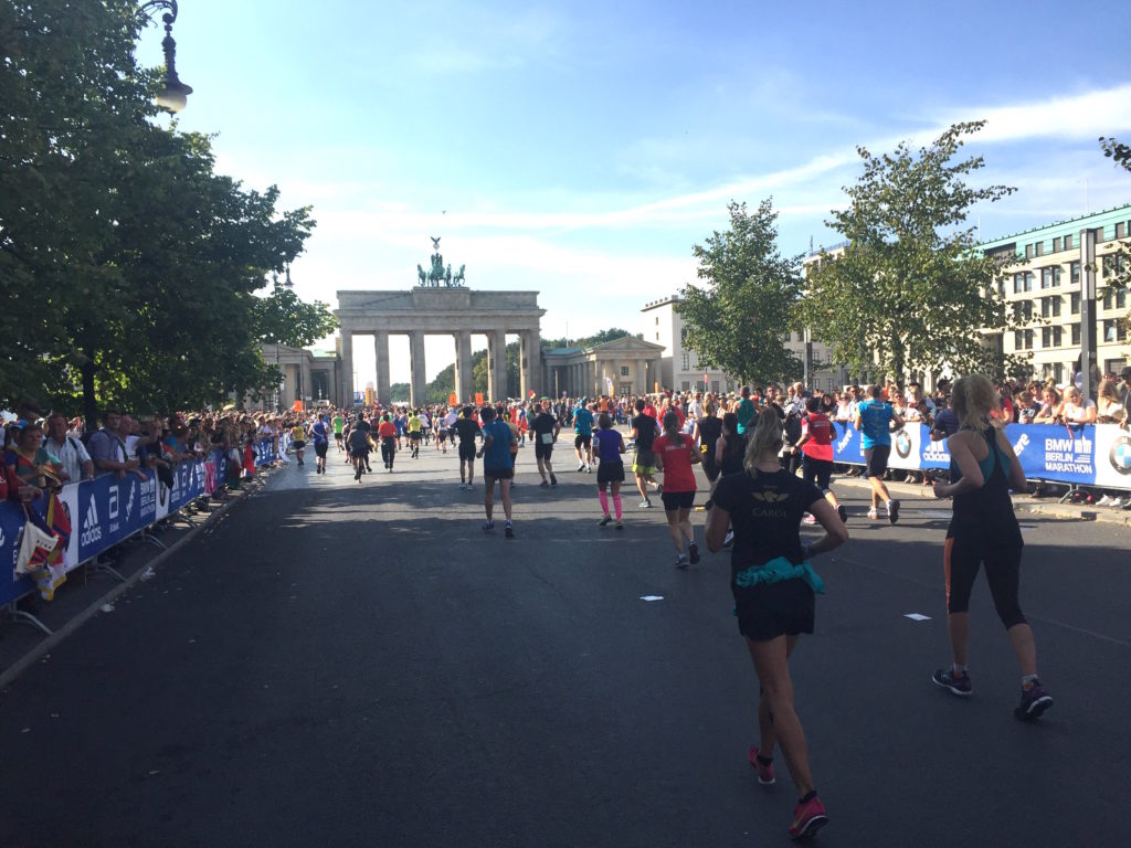 You finish by running through the Brandenburg Gate.