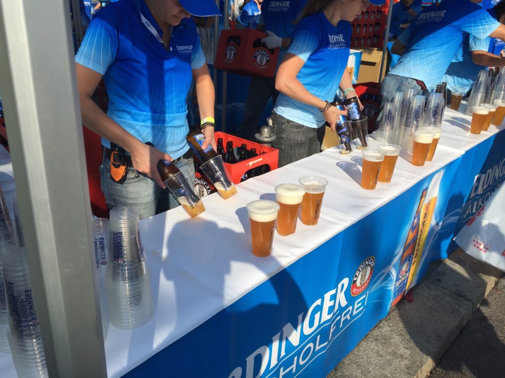 Beer at the finishing area