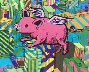 flying pig art
